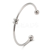 Non-Tarnish Screw End Ball 304 Stainless Steel Open Cuff Bangles LS-BJEW-G677-01P-3