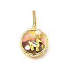 Brass Micro Pave Cubic Zirconia & Enamel Pendants KK-R222-12G-01-1