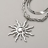 Titanium Alloy Sun Pendant Double Layer Necklaces NJEW-WH0001-38P-2