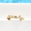 Brass Micro Pave Cubic Zirconia Cuff Rings for Women RJEW-H247-09G-3