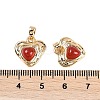 Natural Carnelian(Dyed & Heated) Heart Charms KK-U043-51G-01-3