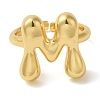 Initials Brass Open Cuff Ring for Women RJEW-N046-02M-G-2