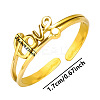 Stylish LOVE Letter Design 304 Stainless Steel Open Cuff Ring for Women YU4373-2-2