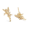 Fairy Sparkling Cubic Zirconia Stud Earrings for Girl Women EJEW-H126-08G-2