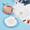 Globleland 3Pcs 3 Style Porcelain Shell-shaped Ring Holder AJEW-GL0001-44-5