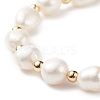 Natural Keshi Pearl Beaded Bracelet with Brass Clasp for Women BJEW-JB08867-01-3