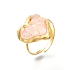 Natural Rose Quartz Chip Finger Rings for Women RJEW-R012-07G-2