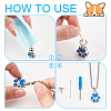 DIY Cat Paw Print Stainless Steel Enamel Urn Ashes Pendant Necklaces Making Kits DIY-NB0012-91A-3