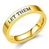 Word Let Them 201 Stainless Steel Finger Rings FS-WGDEB2A-15-1
