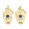 Brass Resin Pendants KK-T070-98-1