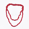 Synthetic Coral Beaded Two-Tiered  Necklaces NJEW-S414-26-1