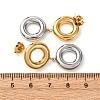 304 Stainless Steel Enamel Dangle Stud Earrings EJEW-K315-07G-3