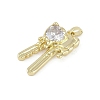 Brass Micro Pave Clear Cubic Zirconia Pendants KK-Z078-33G-2