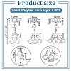 6Pcs 3 Styles 304 Stainless Steel Lobster Claw Clasps FIND-UN00001-3