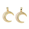 Brass Micro Pave Clear Cubic Zirconia Pendants KK-A294-04G-01-1