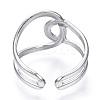 Non-Tarnish 304 Stainless Steel Knot Open Cuff Ring LS-RJEW-N040-06-3