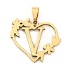Ion Plating(IP) 201 Stainless Steel Pendants STAS-N103-183G-V-1