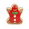 Christams Brass Enamel European Beads KK-F922-03C-G-1