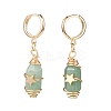 Gemstone Bullet with Star Dangle Hoop Earrings EJEW-JE05003-3