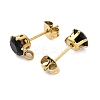 Ion Plating(IP) 304 Stainless Steel Cubic Zirconia Stud Earring Findings STAS-P373-04B-G02-2