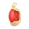 Dyed Synthetic Turquoise Pendants LS-KK-U040-02G-1