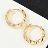 Twist Brass Clear Cubic Zirconia Hoop Earrings EJEW-Q016-19G-5