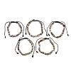 Natural Shoushan Stone Beads Braided Bead Bracelets for Men Women BJEW-D360-01D-4