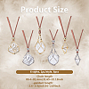 6Pcs 6 Styles Brass Bar Connected Macrame Pouch Empty Stone Holder Pendant Necklace Making NJEW-DC00005-2
