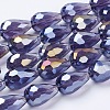 Electroplate Glass Beads Strands EGLA-D015-15x10mm-07-3