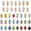 180Pcs 9 Colors Faceted Rondelle Glass Charms PALLOY-GO00008-1