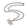 Non-Tarnish 201 Stainless Steel Triple Goddess Pendant Necklaces NJEW-G115-10P-3