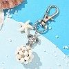 Starfish & Round Synthetic Turquoise Pendant Decorations HJEW-JM03276-3