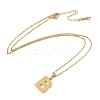 Ion Plating(IP) Initial Letter 304 Stainless Steel Pendant Necklaces NJEW-M199-01G-B-3
