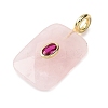 Natural Rose Quartz Faceted Pendants G-B186-01G-06-2