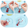 32Pcs 8 Colors Glass Angel Wine Glass Charms AJEW-PH01651-3