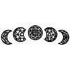 Wood Moon Phase Pendant Decoration HJEW-WH20013-003-1
