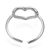Non-Tarnish 304 Stainless Steel Hollow Heart Cuff Rings RJEW-N038-122P-4