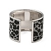 Alloy PU Open Cuff Bangles Bangles BJEW-U014-01P-01-3