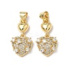 Brass Micro Pave Cubic Zirconia Pendants KK-Q068-66G-1