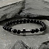 Glass Round Beads Stretch Bracelets RR0079-2