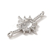 Brass Pave Clear Cubic Zirconia Star Links Connector Charms KK-K371-06P-2