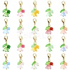 20Pcs 10 Colors Lily of the Valley Glass & Acrylic Pendant Decoration HJEW-CJ00050-9