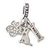 Rack Plating Alloy Crystal Rhinestone European Dangle Charms PALLOY-S189-20P-1