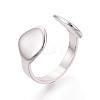 304 Stainless Steel Cuff Open Rings for Women RJEW-N052-18P-1
