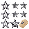 8Pcs 2 Styles Star Embroidery Cloth Sew on Appliques DIY-HY0001-90-1
