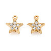 304 Stainless Steel Rhinestone Charms STAS-N110-43G-1
