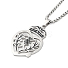 Non-Tarnish 201 Stainless Steel Box Chain Scottish Luckenbooth Thistle Heart Pendant Necklaces for Women NJEW-U005-02P-1