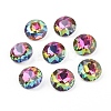 Pointed Back & Back Plated Glass Rhinestone Cabochons X-RGLA-J012-8mm-001VO-1