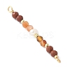 Faceted Round Natural Carnelian & Red Jasper & Potato Natural Cultured Freshwater Pearl Beaded Connector Charms PALLOY-JF03531-01-2