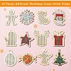 1 Bag Christmas Theme Wood Cross Stitch Kits WOOD-SC0002-24-7
